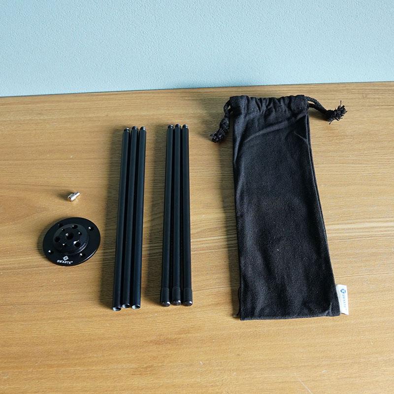 三脚テーブルセット（天板＋三脚）シルバー・ガンメタテーブル