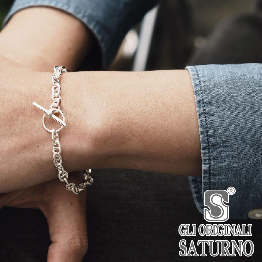 ブレスレット シルバー925 マンテル トグルタイプ Tバー マリン