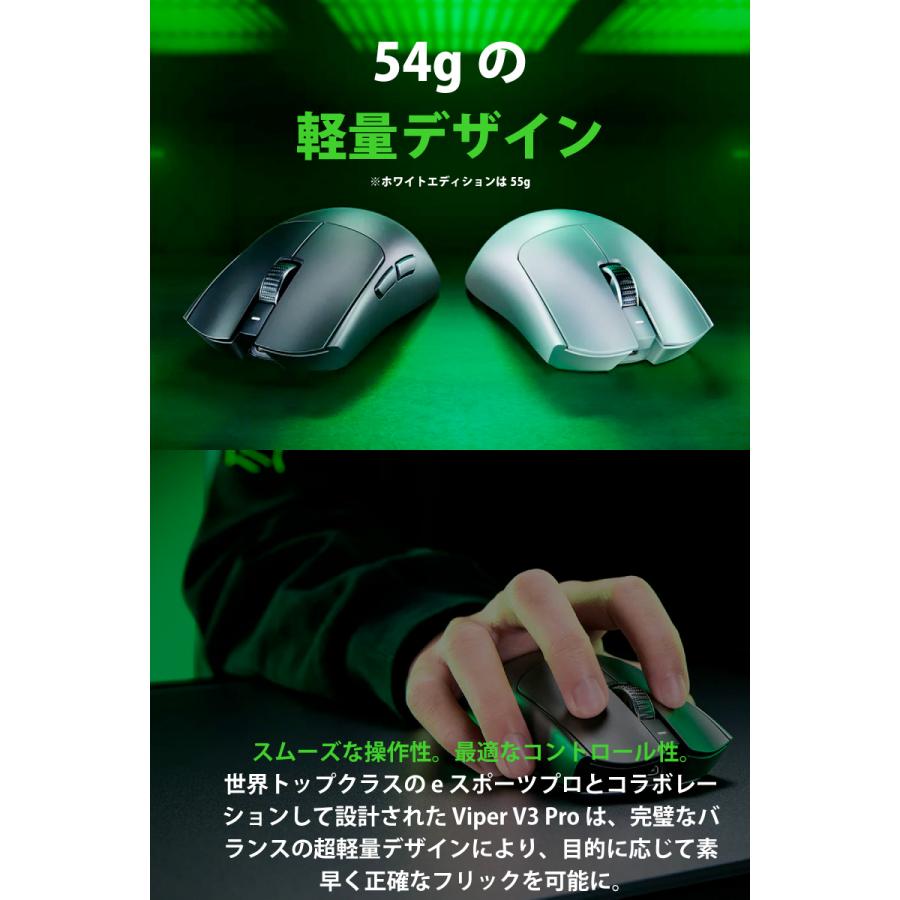VIPER Razer Viper V3 Pro 超軽量左右対称型 HyperSpeed Wireless対応