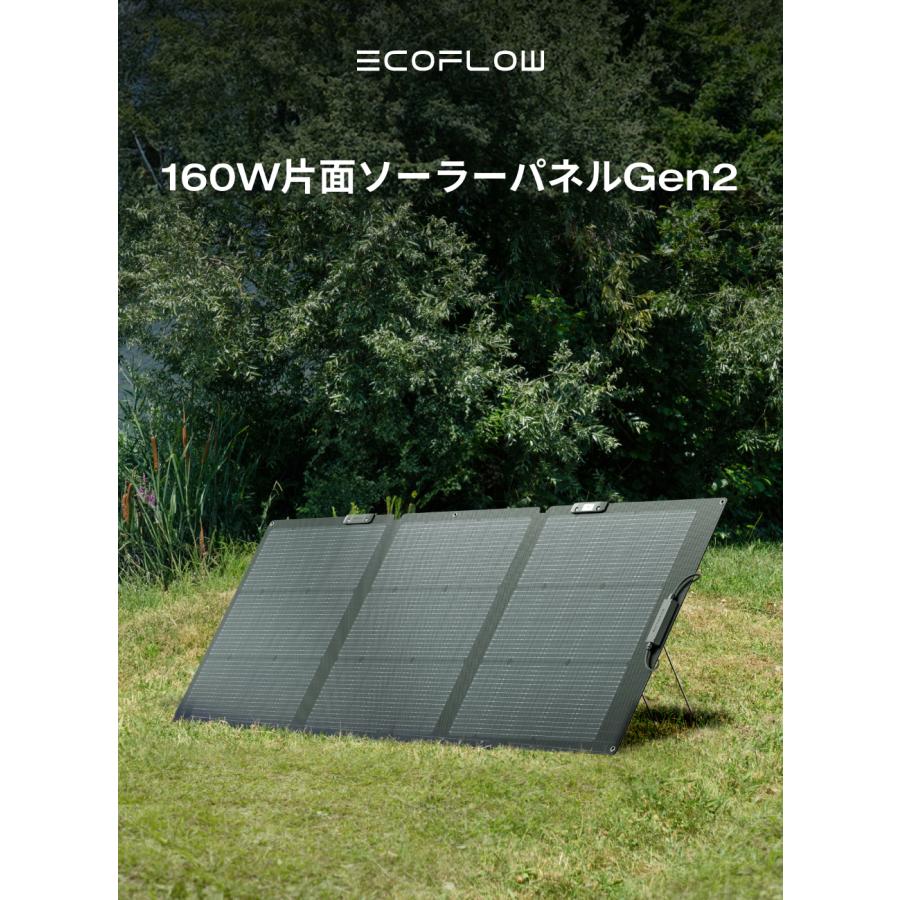 ECOFLOW ソーラーパネル 小型 160W片面ソーラーパネルGen2 太陽光発電