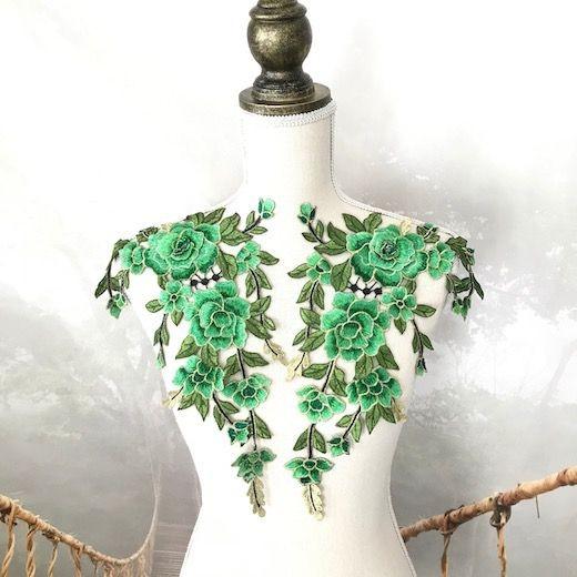 モチーフ フラワー 3D バラ 刺繍 薔薇 衣装 装飾 社交ダンス 素材