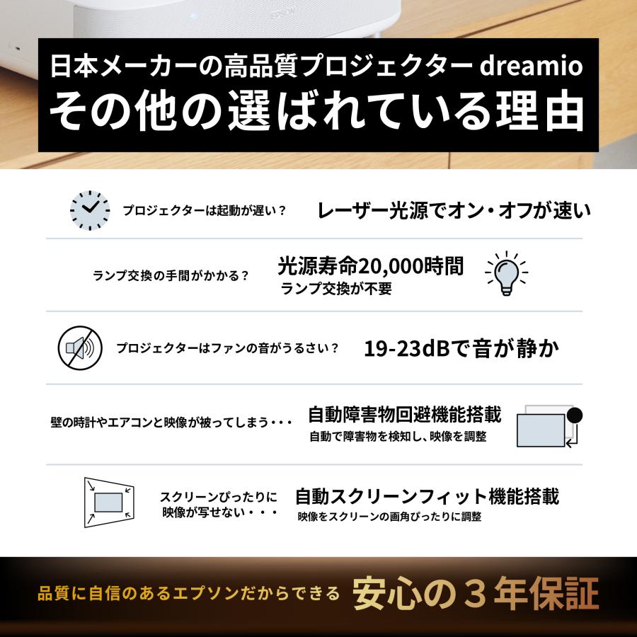 エプソン（EPSON） プロジェクター ホームプロジェクター EF-21W 小型