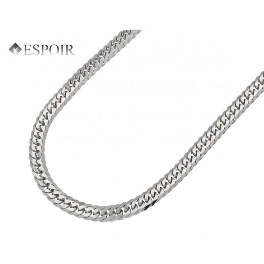 新品 18金 ホワイトゴールド 喜平 ネックレス K18WG 6面カットダブル