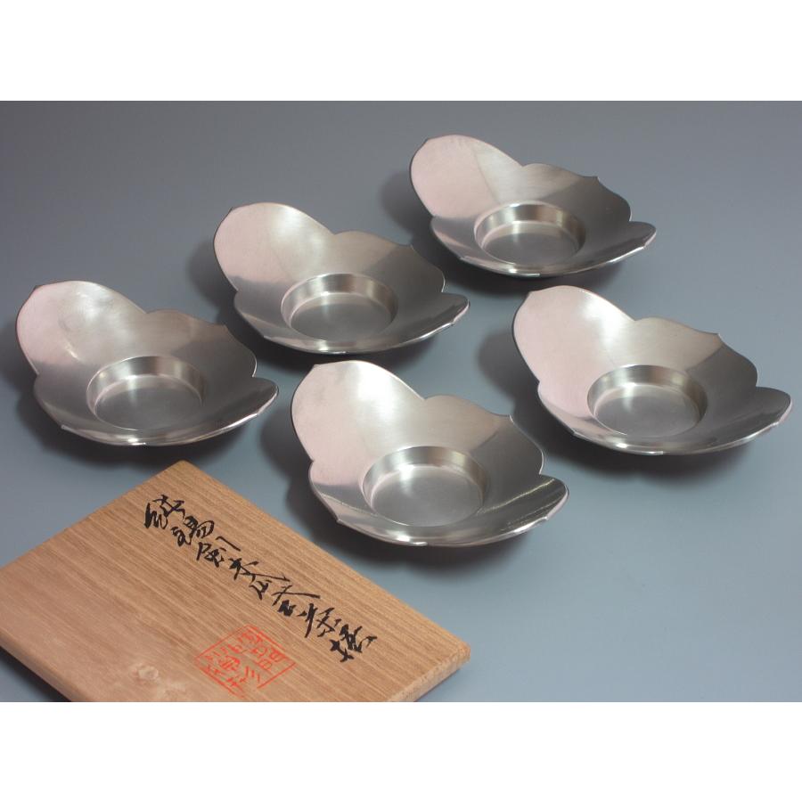 純錫 剣木瓜式茶托 倣盛永興之作意 四世秦蔵六造 共箱 : 茶道具商 越中