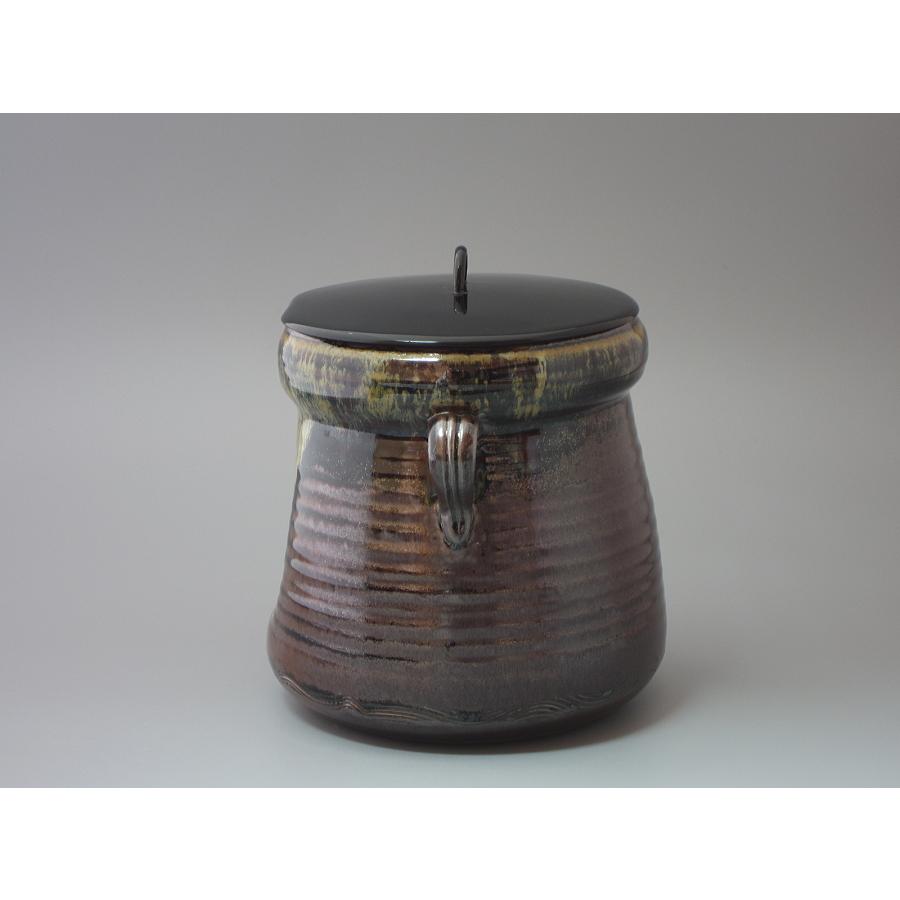♥美濃焼 美濃伊賀 水指 桐箱付き 茶道具 骨董品 古玩 ♥美濃焼 美濃