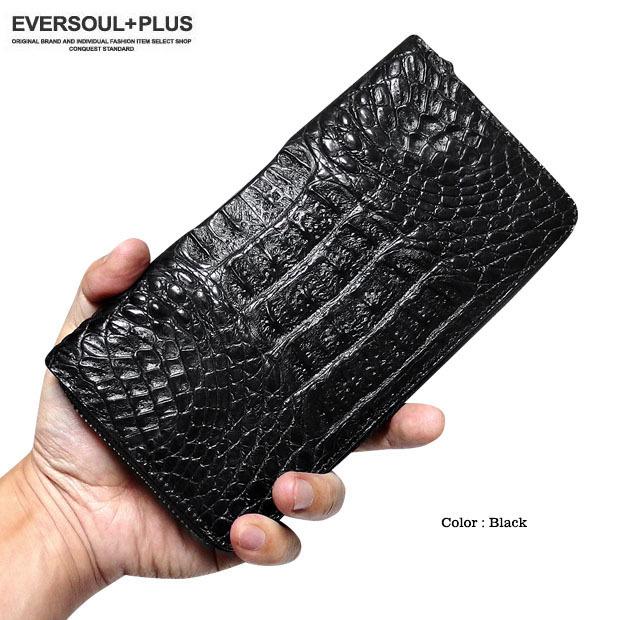 財布 長財布 レザー 革 クロコダイル 本革 ワニ革 ラウンドファスナー