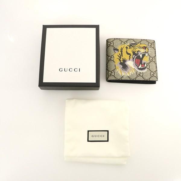 グッチ GUCCI GGスプリーム トラ柄 PVC タイガーウォレット 二つ折り