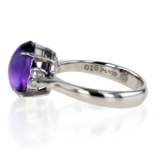 伊勢丹 Pt900 プラチナ リング アメジスト 2.82ct ダイヤモンド 0.15ct