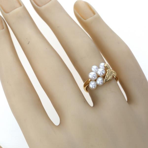 MIKIMOTO ミキモト K18YG イエローゴールド リング 真珠 パール 6粒