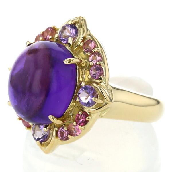 K18YG イエローゴールド リング アメジスト 6.02ct ピンクトルマリン