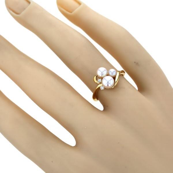 MIKIMOTO ミキモト K18YG イエローゴールド リング ダイヤモンド 真珠