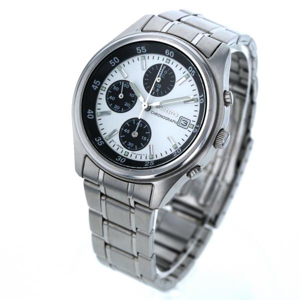 セイコー SEIKO クロノグラフ デイト 7T92-0CC0 クオーツ ホワイト