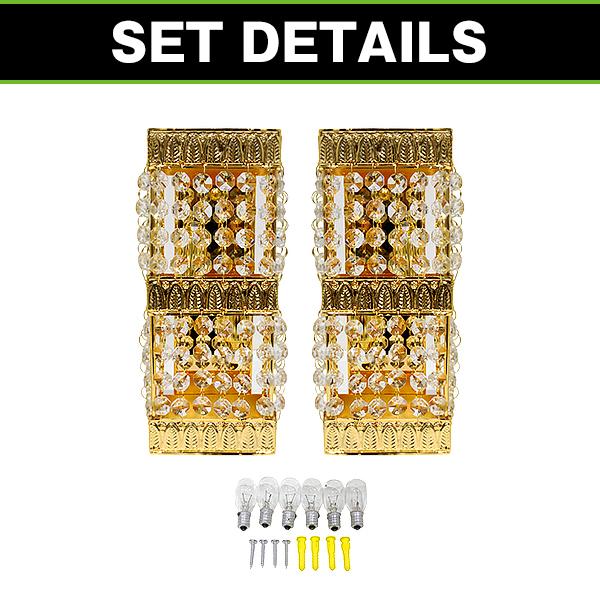 壁掛け シャンデリア 2個セット ゴールドメッキ 12V 24V BA15S 口金