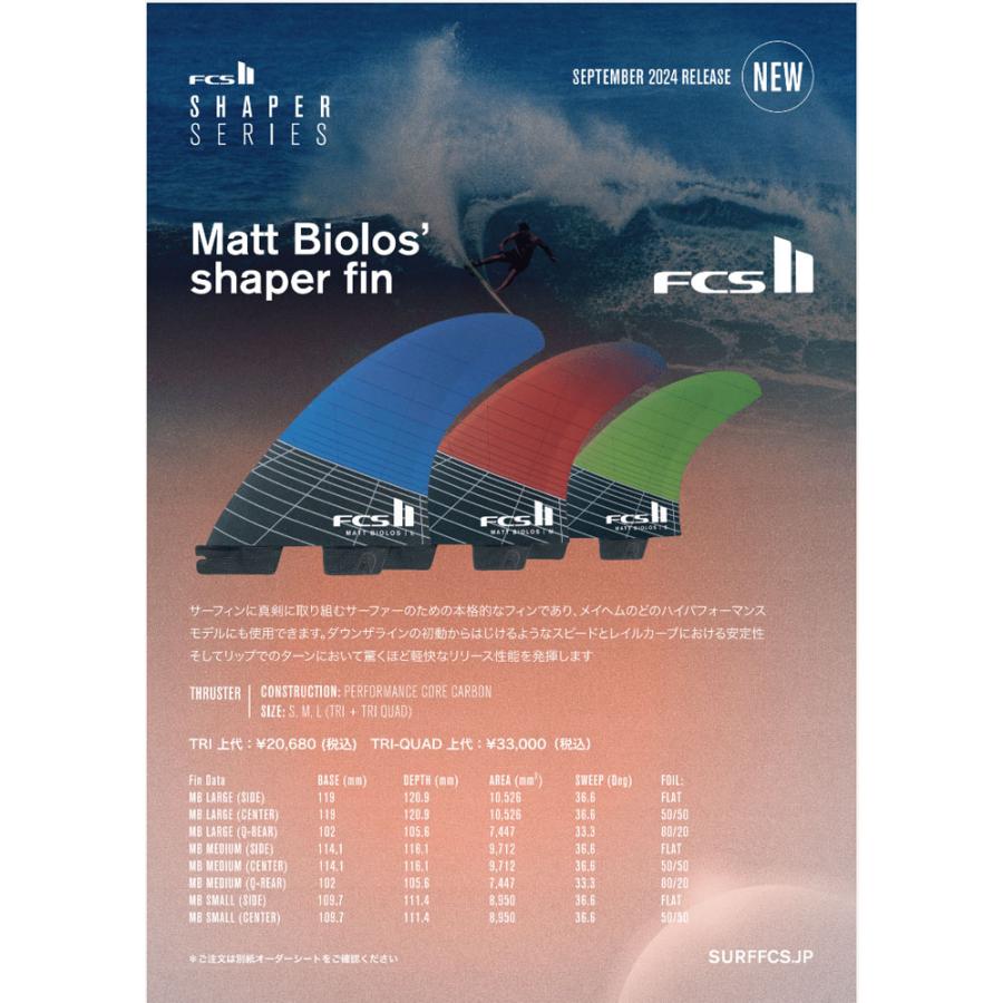 FCS FCS2 FIN Matt Biolos' MB Performance Core carbon AIR CORE TRI