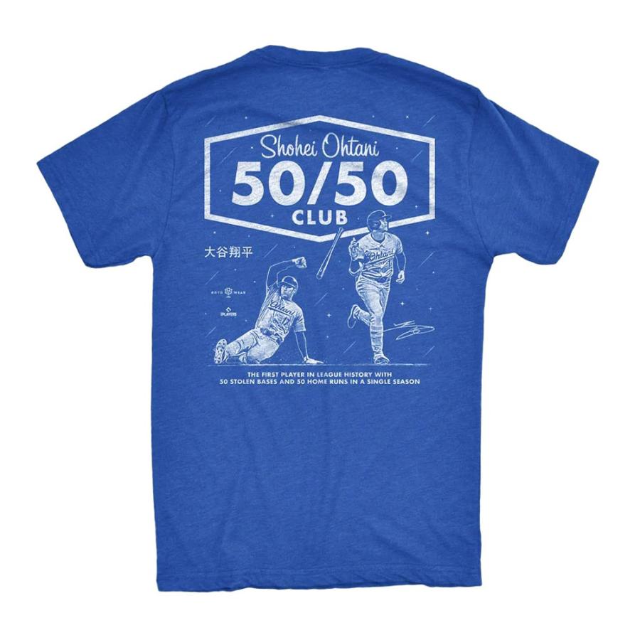MLB 大谷 翔平 50-50 Club Tシャツ ブルー ドジャース 大リーグ