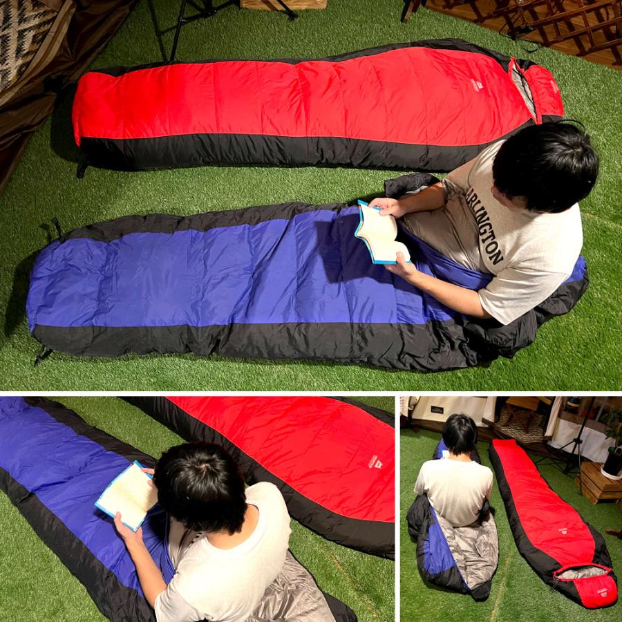 シュラフ 寝袋 ダウン ダウン量1800グラム 冬 冬用 -34度 マミー型 車