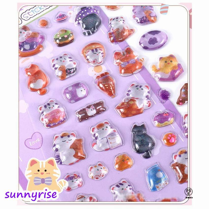 ドロップシール 立体 6枚セット 手帳シール ボンボンシール 3D クリア