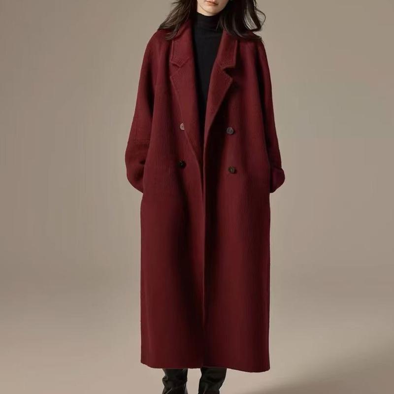ロングコート チェスターコート レディース ロングジャケット ワイン