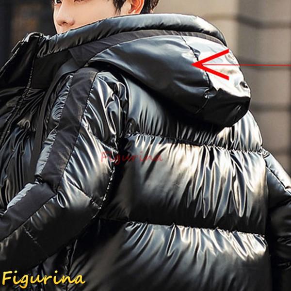 ダウンジャケット メンズ ロングダウンコート 光沢感 エナメル 防水