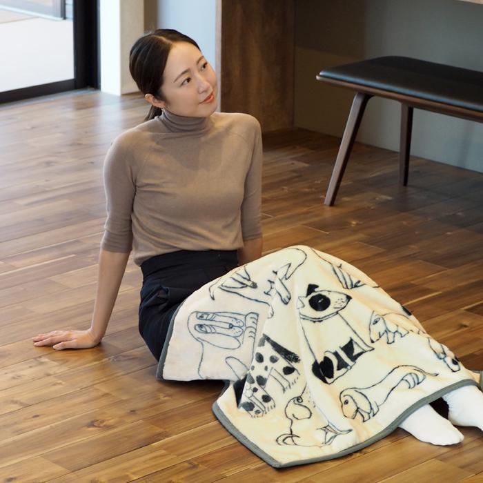 Lisa Larson（リサラーソン） ひざ掛け スケッチドッグ ブランケット