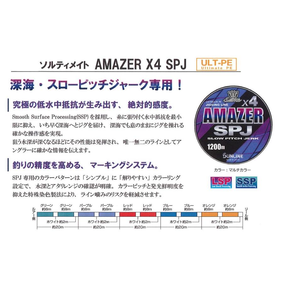 ソルティメイト サンライン アメイザー×4 SPJ 3号 52LB スローピッチ