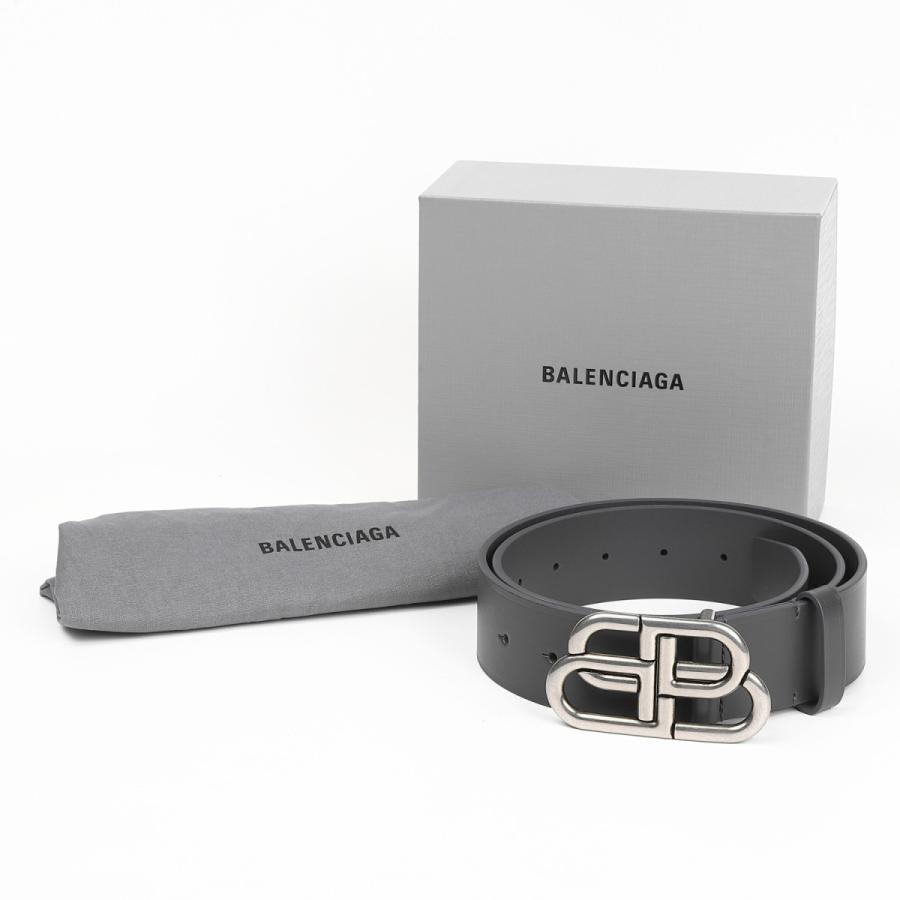 BALENCIAGA（バレンシアガ） 674181 1CH0B 1110 レザー製 ロゴ ベルト