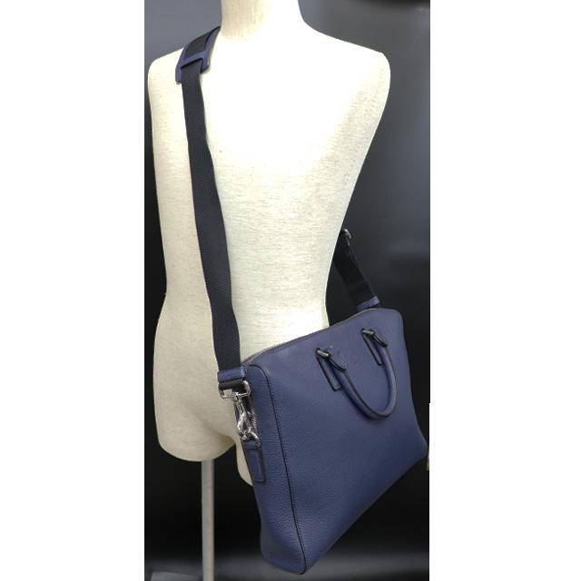 GUCCI（グッチ） ビジネスバッグ レザー ネイビー シルバー金具 387074
