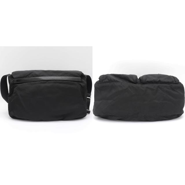 PRADA（プラダ） ショルダーバッグ ナイロン レザー 黒 シルバー金具