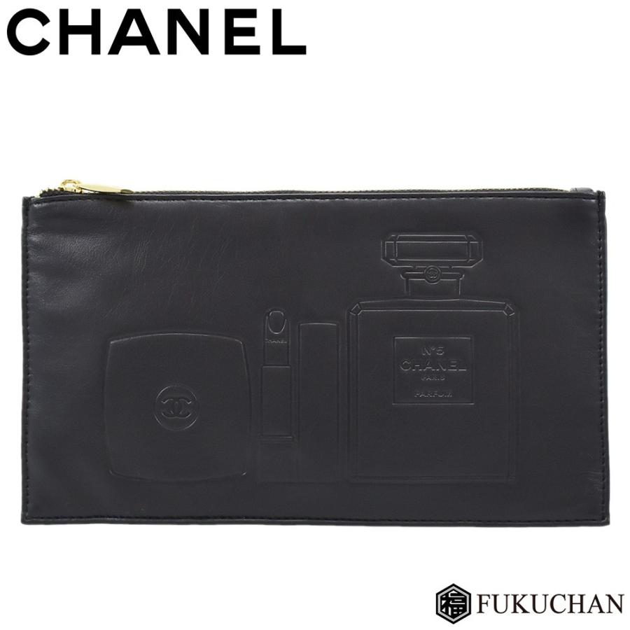 CHANEL（シャネル） ノベルティ コスメポーチ ブラック×ゴールド金具