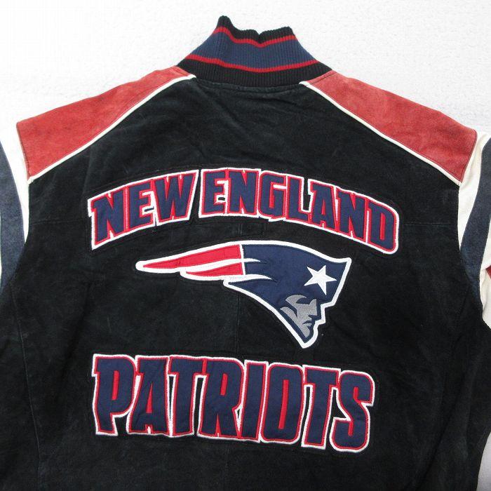 XL/古着 長袖 レザー ジャケット メンズ NFL ニューイングランド