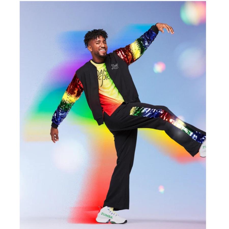 ズンバ（ZUMBA） ロゴ スパンコール付き ワイドレッグ スウェット