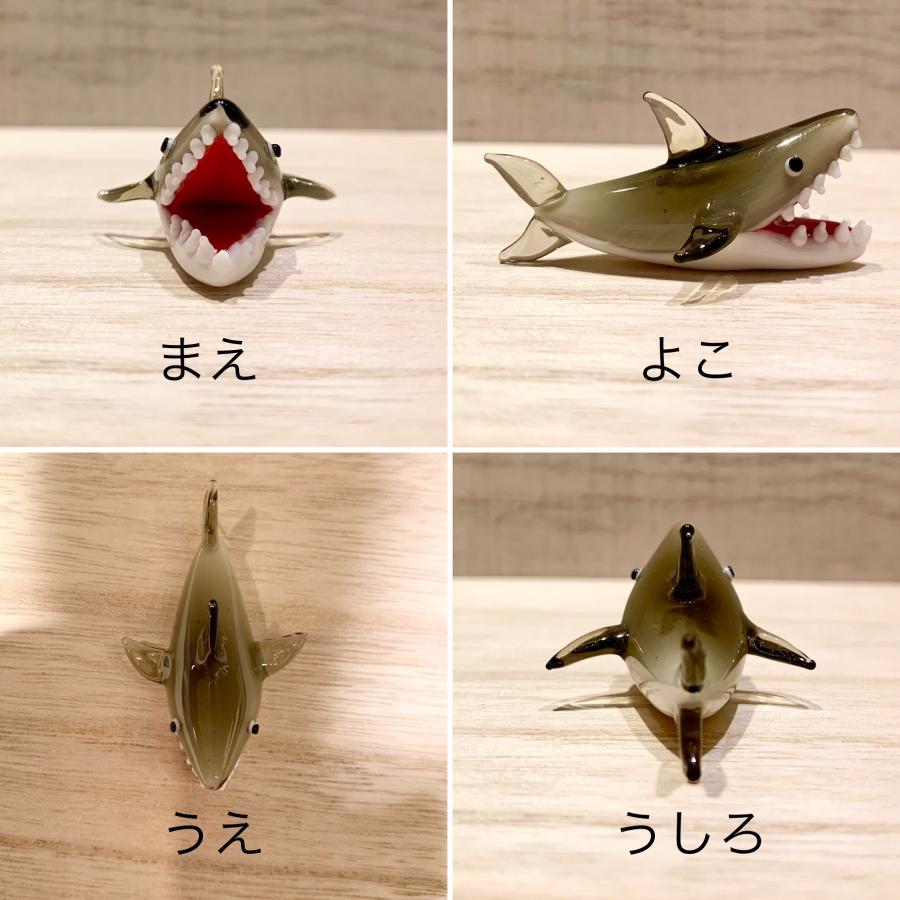 ミニガラス細工 人食いサメ 36119 CYK1866 ハンドメイド 鮫 ショーズ