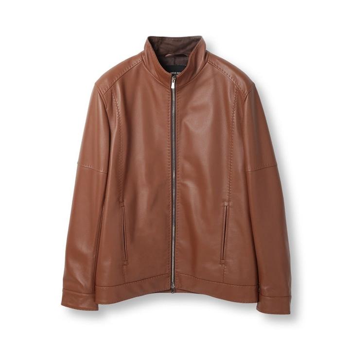 MEN'S BIGI（メンズビギ） スタンドカラーシングルライダース レザー
