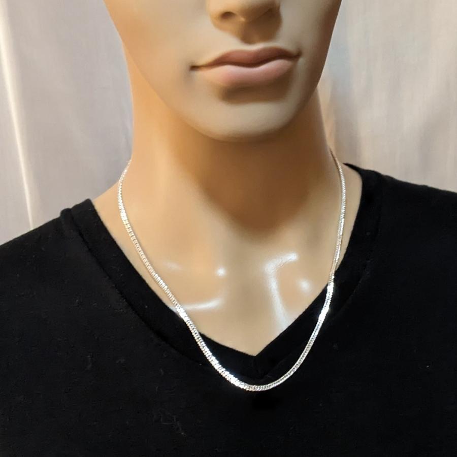喜平 ネックレス メンズ シルバー925 チェーン ダブル喜平 2.6mm 55cm
