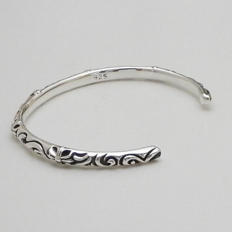 バングル メンズ シルバー925 クロス アラベスク の彫金が超