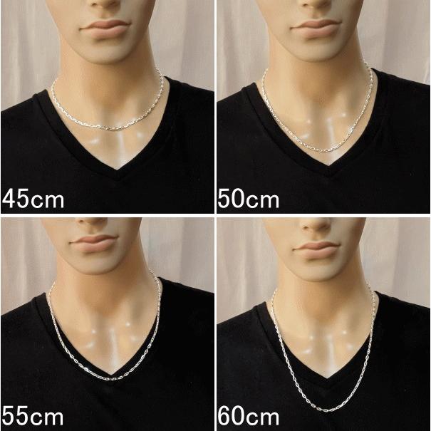 チェーン ネックレス メンズ シルバー925 3.5mm 60cm アンカーチェーン