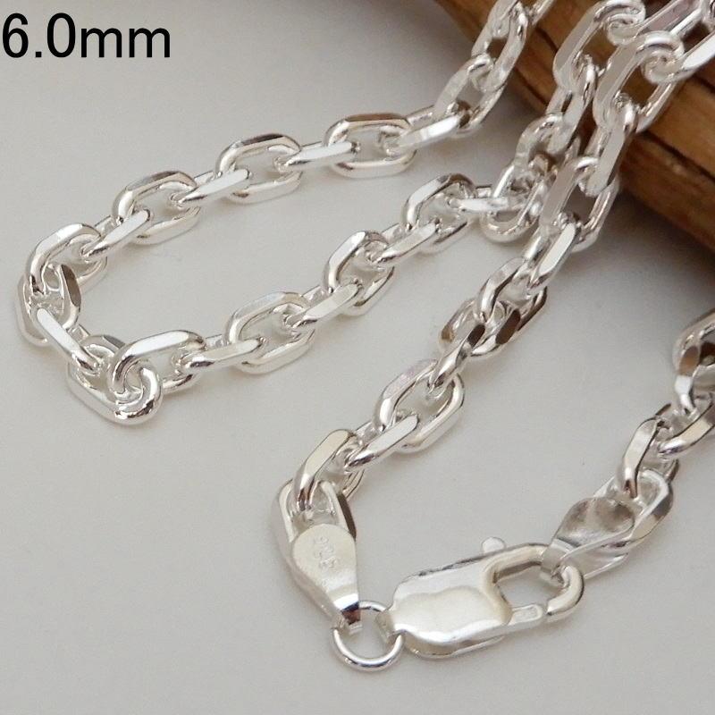 ネックレス メンズ シルバー925 あずきチェーン 6mm 50cm 極太