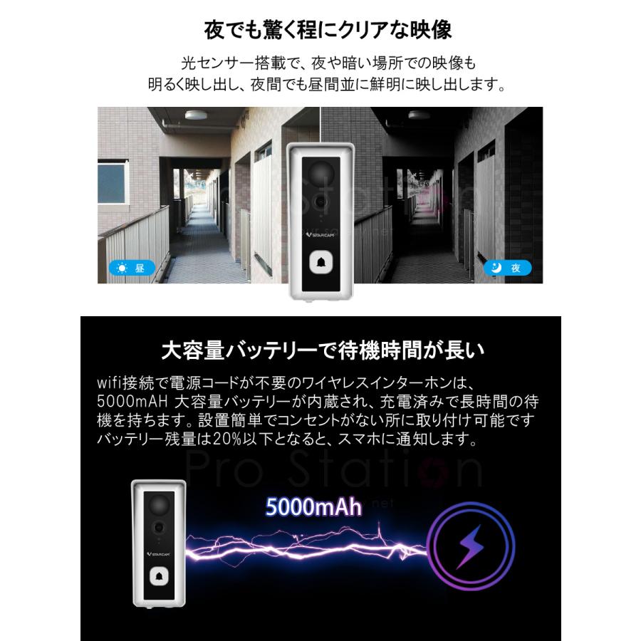 VSTARCAM スマートドアカメラ Doorbell (Battery Type) ビデオドアベル