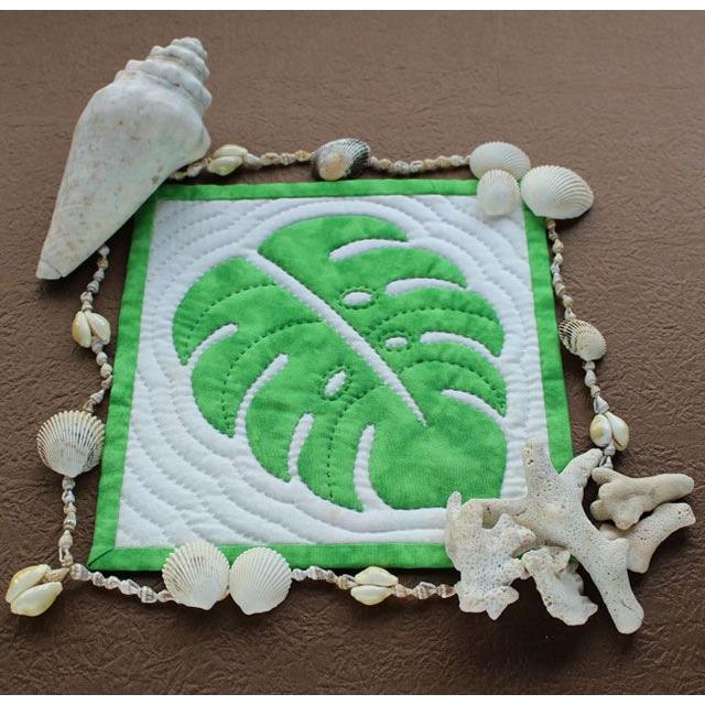 ハワイアンキルト手作りキット モンステラのマルチコースター : KOKUA