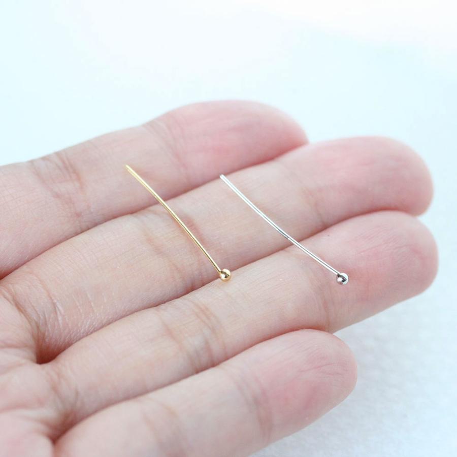 デザインピン 丸 0.6×25mm ゴールド シルバー 約20本 丸ピン