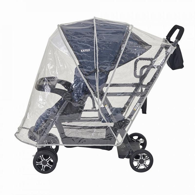 カトージ（KATOJI） 二人乗りベビーカー用 レインカバー 二人でゴー・2