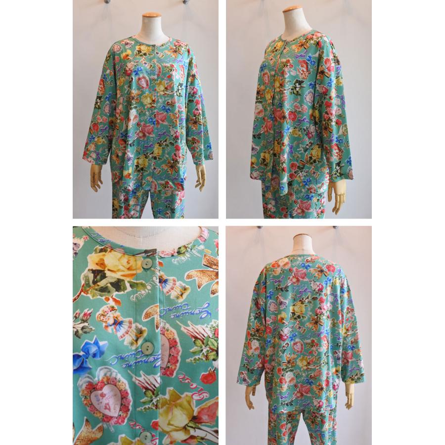 チュニック TUNIC 鴨居羊子 長袖全開パジャマ 100双天竺 ゴールド