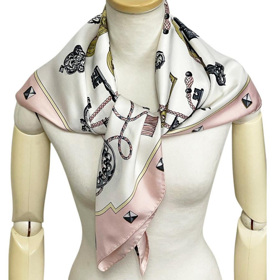 HERMES（エルメス） スカーフ カレ90 90cm シルク 100％ LES CLES 鍵