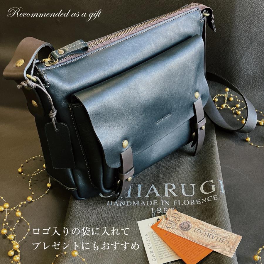 イタリア製 本革 牛革 ベジタブルタンニン ショルダーバッグ ユニ