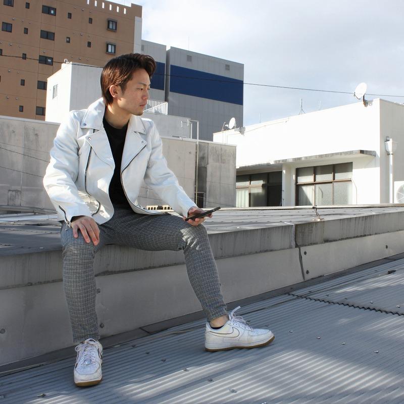 Mo-LAWS ダブルライダースジャケット UK ラムレザー 本革 革ジャン