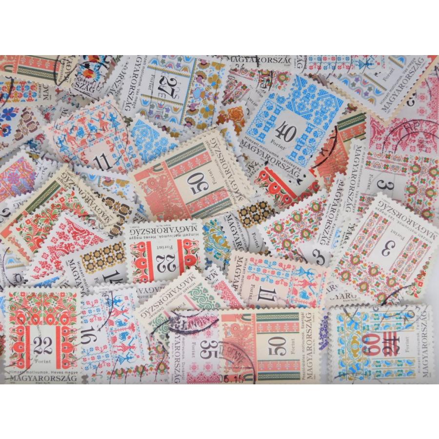 海外切手 ハンガリー 刺繍切手 30枚 使用済切手 外国切手 コラージュ