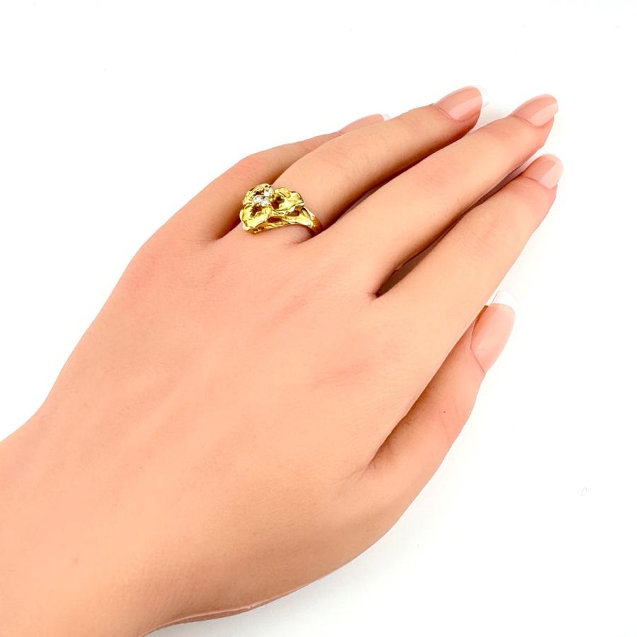 メレダイヤ デザインリング YG イエローゴールド 指輪 リング 12.5号