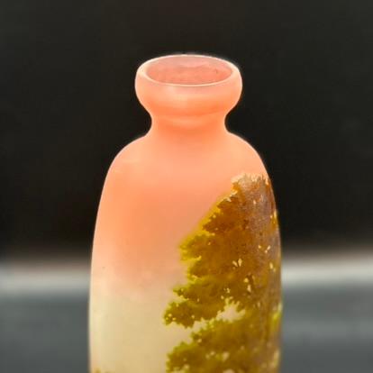 アンティーク エミール・ガレ Emile Galle 湖水風景文 花瓶 高さ29cm