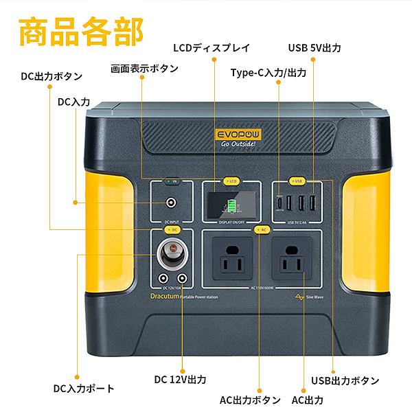 ポータブル電源 EVOPOW E600 : ケィディーディーストア - 通販 - Yahoo