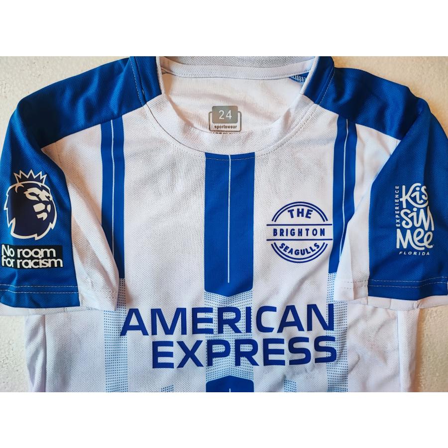 三笘薫 ユニフォーム ブライトン ホームイメージ 袖のデザイン変更あり